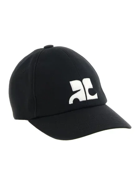 Czapka z daszkiem Courreges z logo czarna