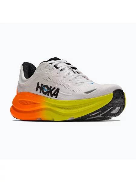 Încălțăminte de alergare pentru bărbați HOKA Bondi 9 white/neon tangerine alb