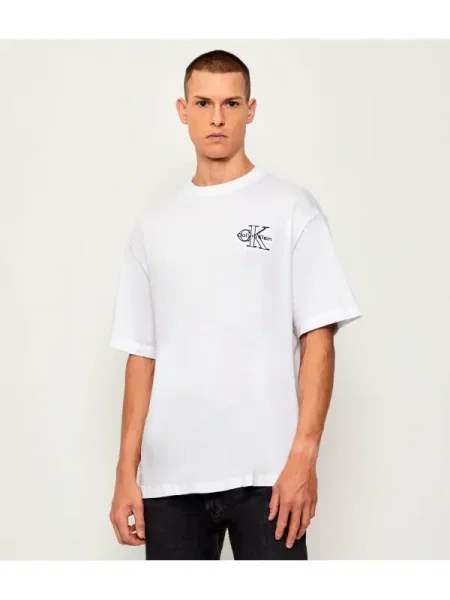 Calvin Klein Jeans Tricou | Relaxed fit alb