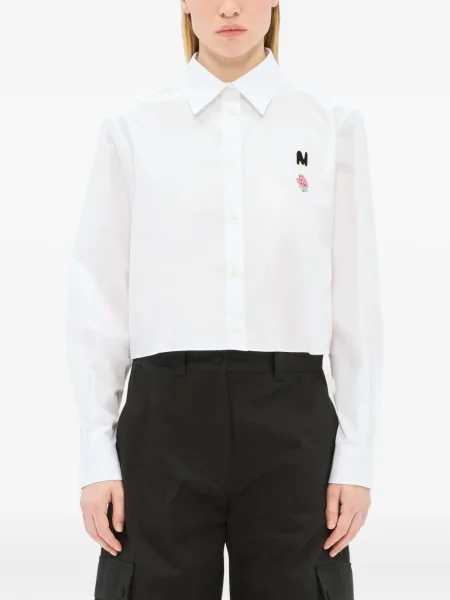 Decupat cămașă Msgm cu imagine alb