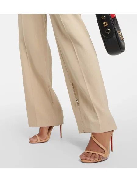 Bőr szandál Christian Louboutin bézs