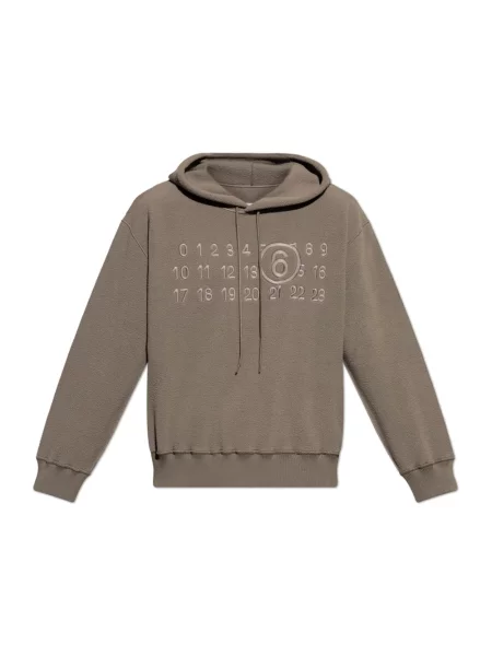 Bluza polarowa Mm6 Maison Margiela polarowa z logo brązowa