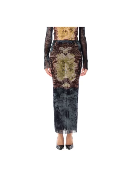 Długa wielobarwność spódnica maxi Jean Paul Gaultier tiulowa czarna