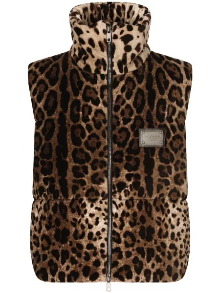 Vestă Dolce & Gabbana cu imagine cu model leopard maro