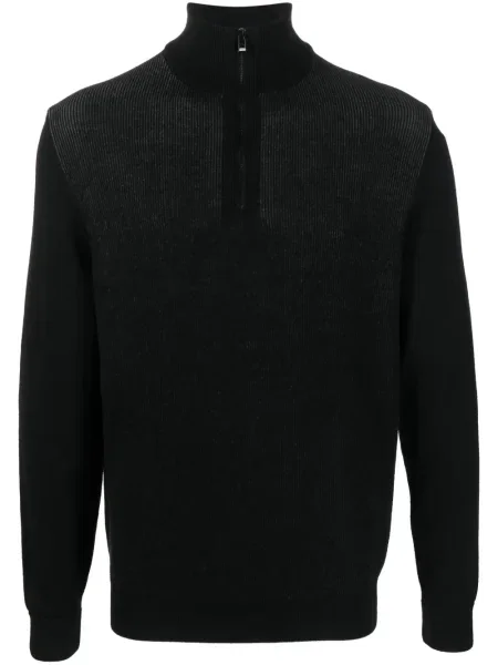 Pulover Boss de jumătate de fermoar negru