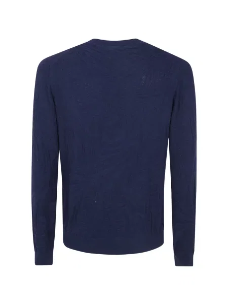 Lung pulover Etro cu model paisley din jacard albastru
