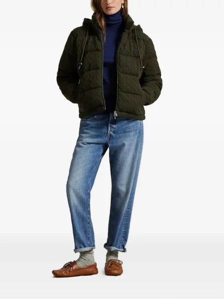 Флийс риза Polo Ralph Lauren с качулка с катарама синьо