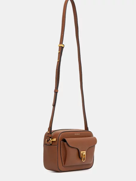 Geanta crossbody Coccinelle din piele maro