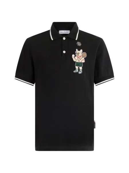 Tricou polo Philipp Plein tenis negru