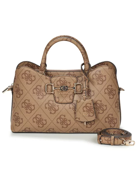 Geanta crossbody Guess cu autograf bej