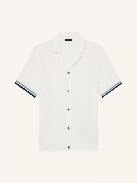 Reiss Pletená Košile Bilsby Slim Fit / tmavě modrá / tmavě modrá bílá