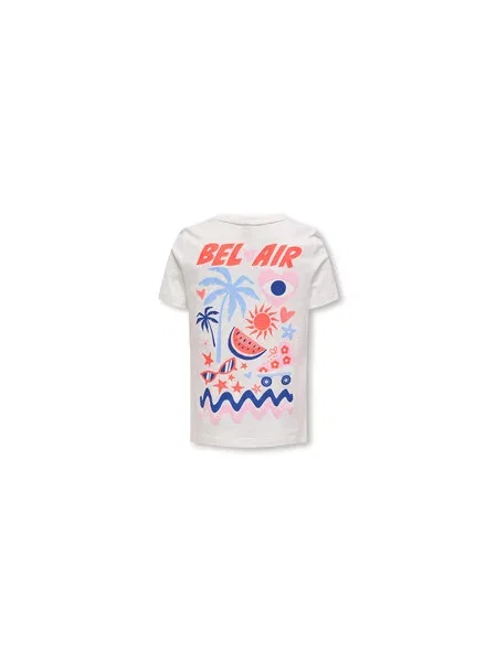 Kids ONLY T-shirt Happy Life Regular Fit bijela