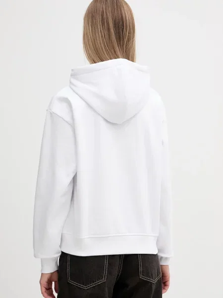 Kapucnis szvetter Calvin Klein Jeans fehér