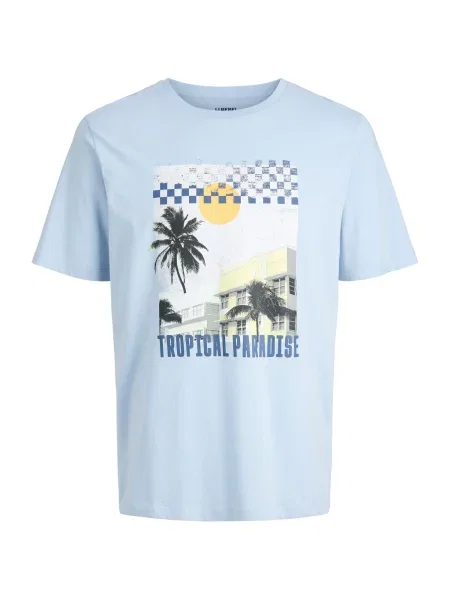 JJ Rebel Tricou JREBMASON albastru deschis / galben deschis / negru alb