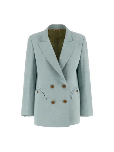 Lniany płaszcz Blazé Milano niebieski