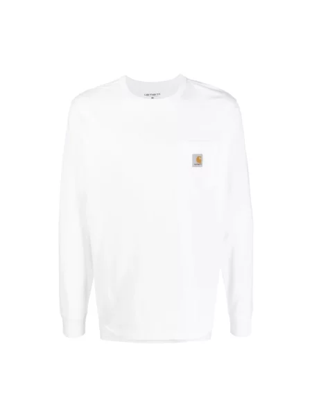 Bluzka z długim rękawem kieszenią na piersi i detalem z logo Carhartt Work In Progress biała