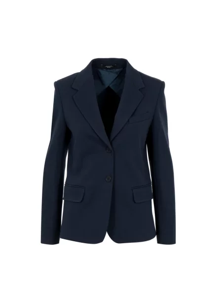 Żakiet o kroju regular fit z mieszanki bawełny model ‘GINNASTA’ Weekend Max Mara niebieska
