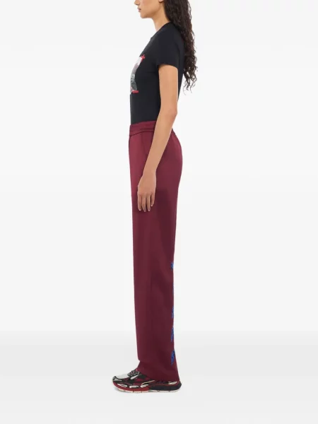 Pantaloni Off-white din satin alergare alb
