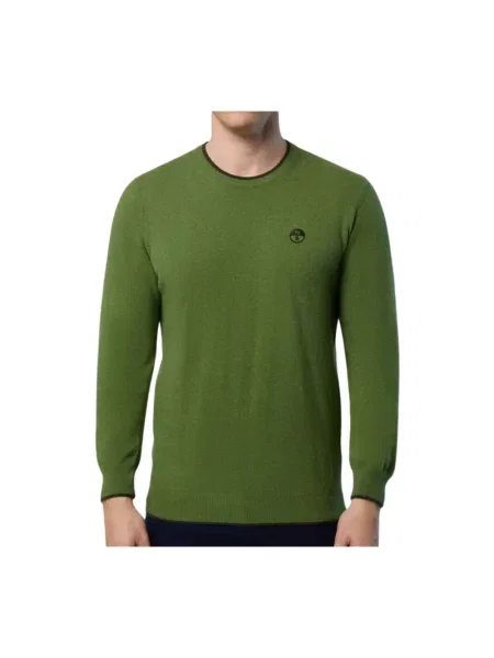 Sweter North Sails wełniany z logo zielony