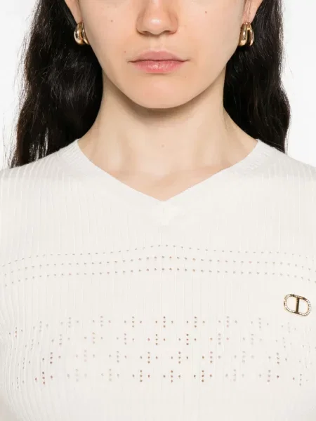 Top Twinset tricotate alb
