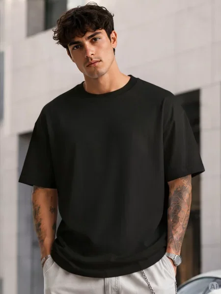 Koszulka basic oversize Dstreet czarna