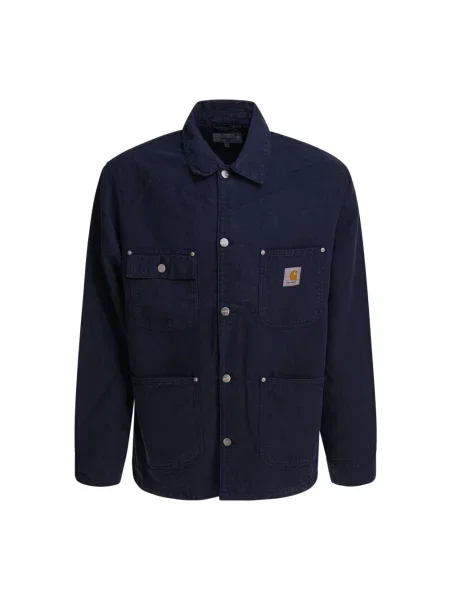 Carhartt Wip Kurtki Mężczyzna L Granatowa Kurtka Robocza Nowoczesny Styl niebieski