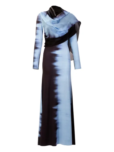 Rochie maxi Silvia Tcherassi drapată de costum albastru