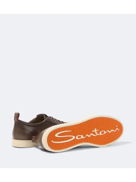 Sneakerși Santoni din piele maro