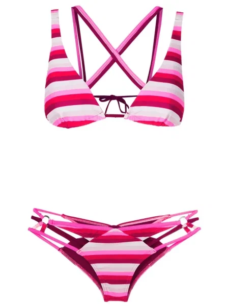 Bikini Amir Slama cu dungi cu imagine roz