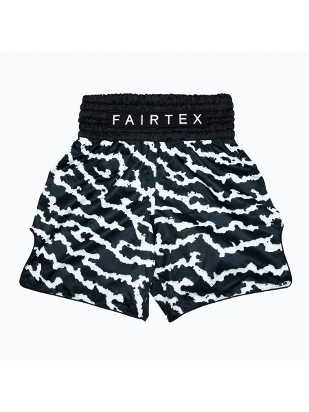 Fairtex Боксови гащета Crack шорти черно/бяло бяло