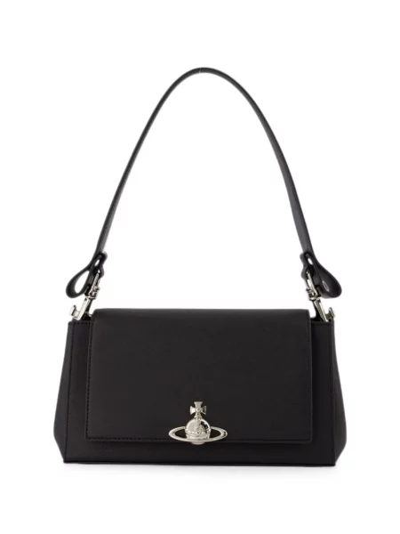 Geantă shopper Vivienne Westwood din piele negru