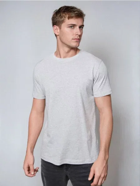 Sinsay tričko Basic šedá