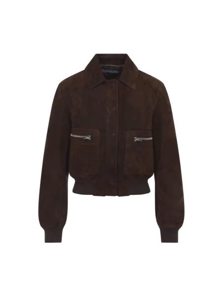 Kurtka skórzana Tom Ford brązowa