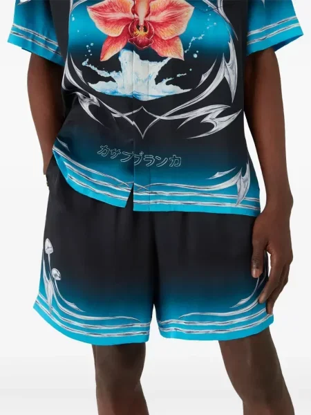 Pantaloni scurți Casablanca cu imagine negru