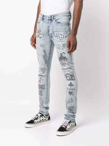 Skinny fit džínsy Ksubi modrá