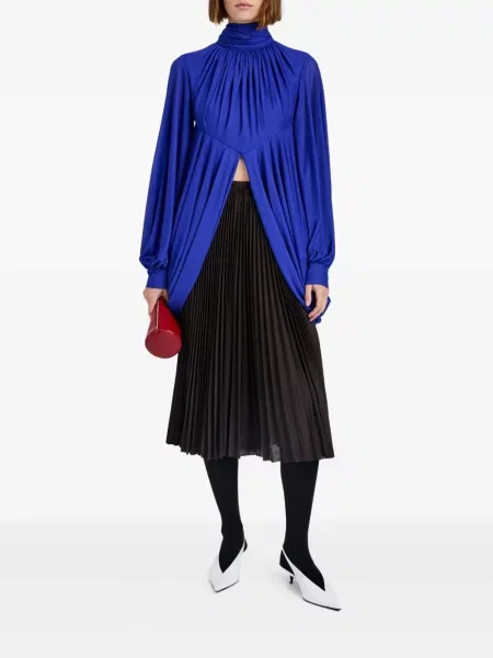 Плисирана плисирана пола Proenza Schouler до коляното кафяво