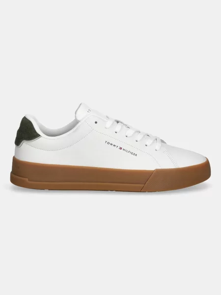 Tommy Hilfiger TH COURT LTH DETAIL ESS sneakers boty kožené bílé