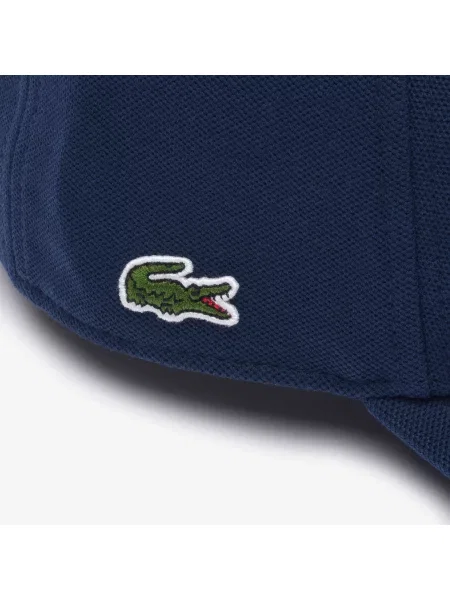 Lacoste Czapka Z Daszkiem 3D Z Haftowanej Piki Bawełnianej granatowa