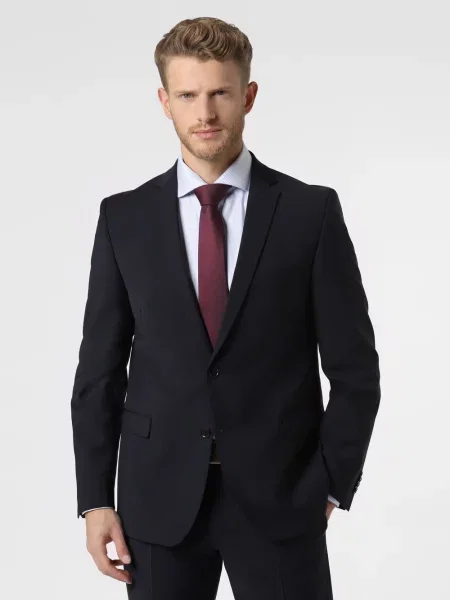 Finshley & Harding marynarka od garnituru modułowego Mężczyźni Modern Fit jednolity 46 niebieski