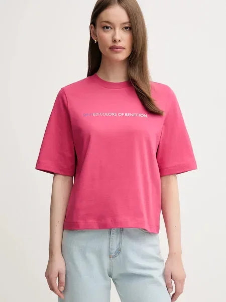 Тениска United Colors of Benetton дамска розово