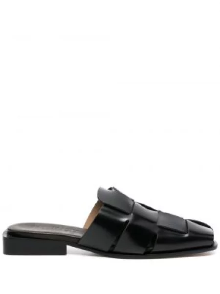 Papuci tip mules Hereu din piele negru