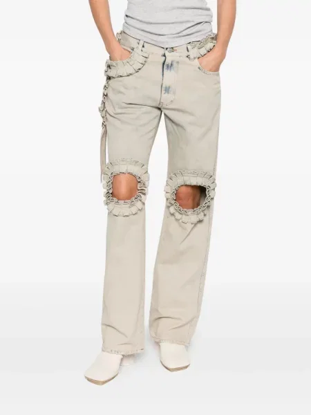 Džíny Coperni s volány šedé