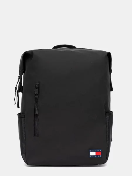Раница Tommy Jeans голям с изчистен дизайн черно
