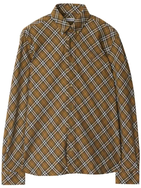 Kostkovaná retro košile Burberry hnědá