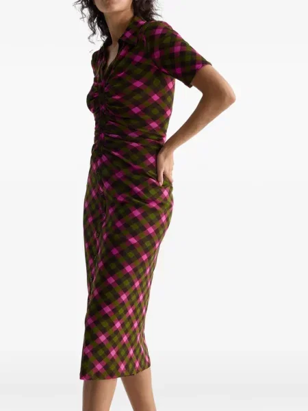 Reversibil rochie midi Dvf Diane Von Furstenberg cu volane verde