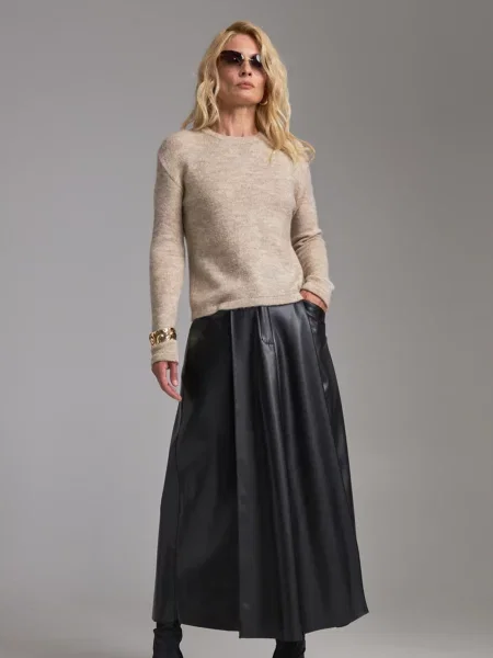 Спідниця міді TrikoBakh штучна шкіра чорний