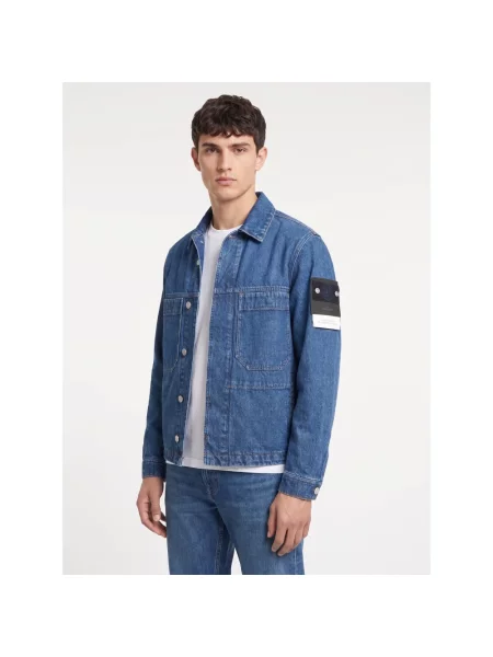 Kurtka jeansowa Stone Island z kamieniami niebieska