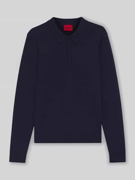 Koszulka polo o kroju slim fit z mieszanki Hugo granatowe
