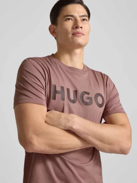 T-shirt o kroju regular fit z czystej bawełny model „DULIVIO” Hugo