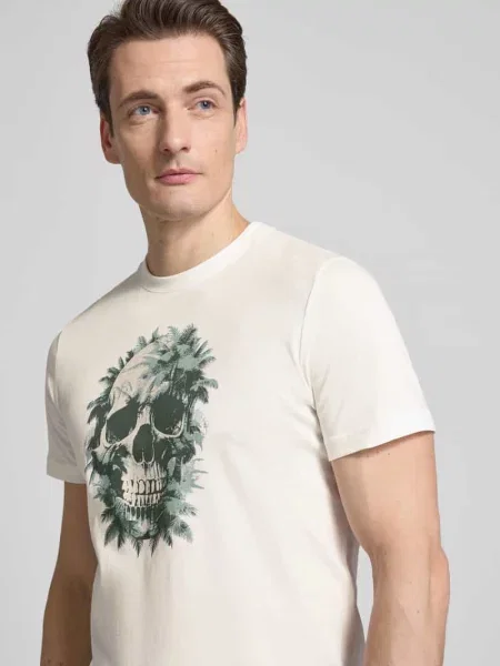 T-shirt o kroju regular fit z nadrukiem z motywem Antony Morato biała